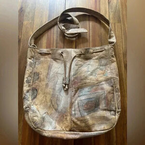 Vintage Jane Yoo Wearable Art Leather Handbag Artist Purse